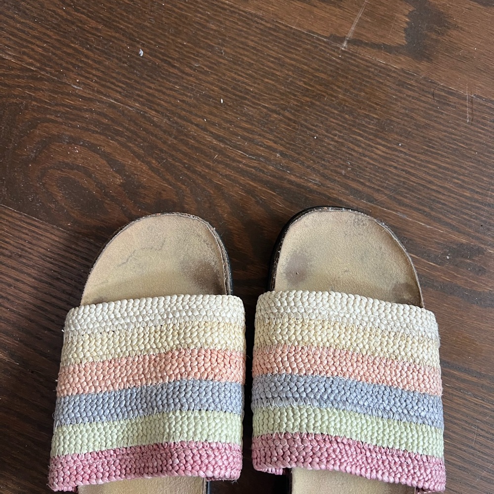 Colorful Striped Slide Sandals